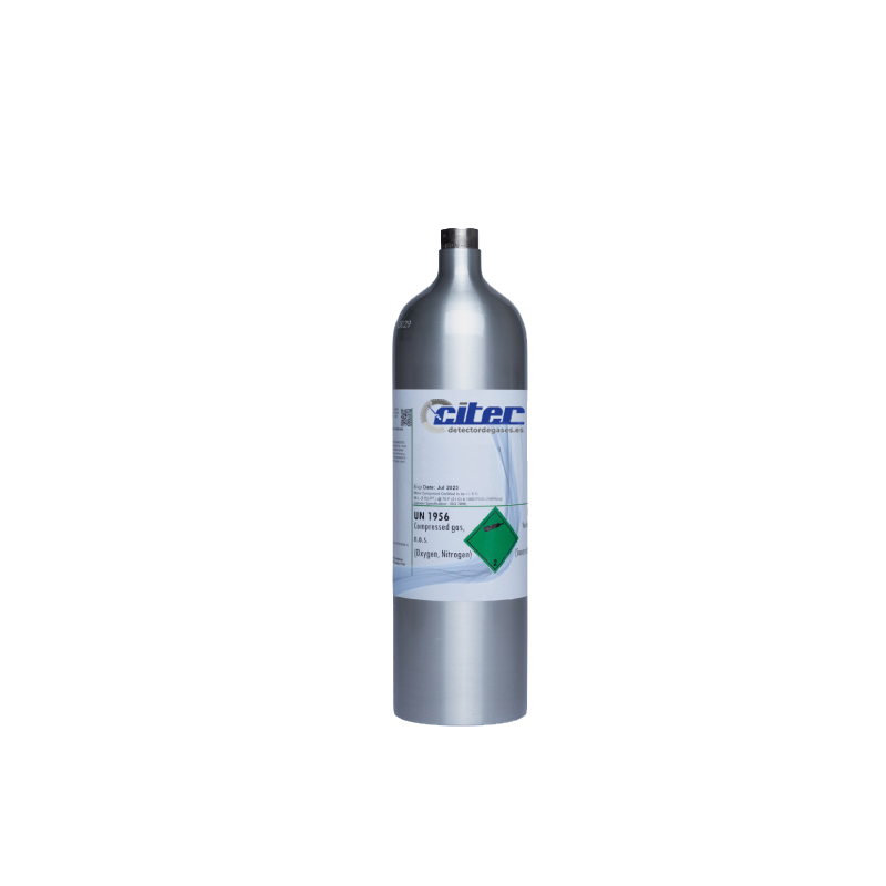 Botella para calibración de equipos y análisis industrial.